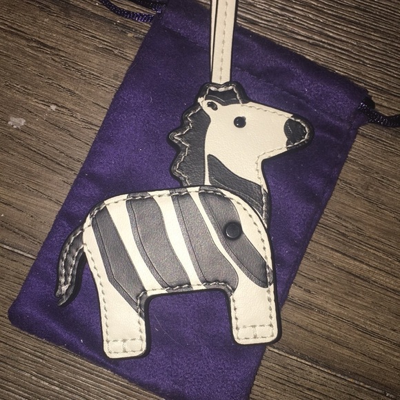 Tory Burch Zooey Zebra key chain. - Picture 2 of 8